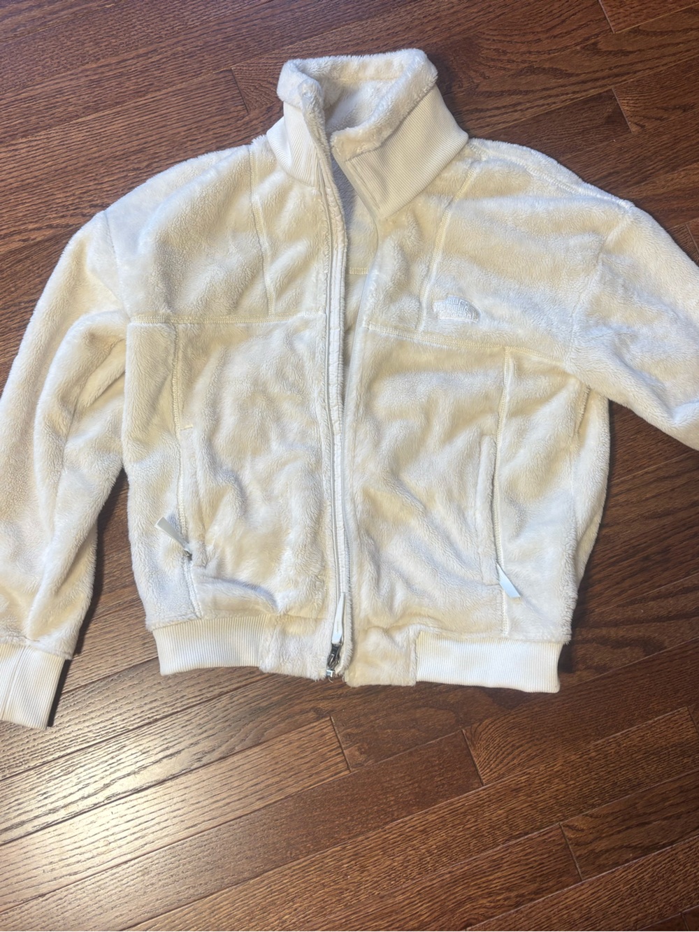 The North Face Cream Teddy Fleece Full-Zip Jacket